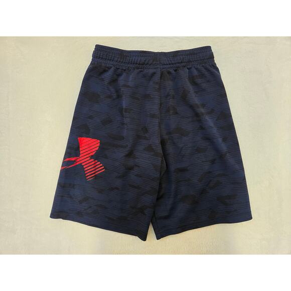 Under Armour 4 boys elastic waist shorts drawstring black red- Youth Medium - Picture 2 of 6